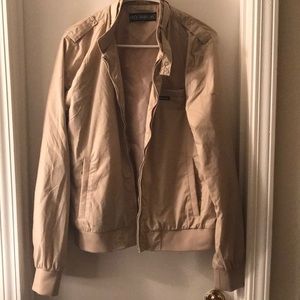 Tan Members Only vintage bomber jacket